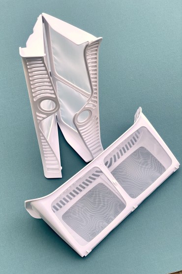 A folding lint filter for a domestic tumble dryer